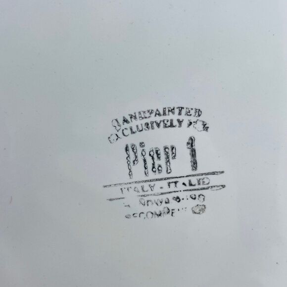 15" Oval Floral Swirls Design Platter Hand Painted Exclusively Pier One 1  ITALY - Picture 5 of 7